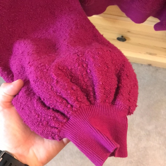 Free People Found My Friend Boucle Knit Oversized Sweater Purple Size XS - Picture 4 of 7